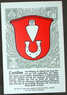 LITHO Gemeindewappen Aus Den 1930er-Jahren Oerlikon (Blanko-Karte Serie XXVI Nr. 130 Der Antiquarischen Gesellschaft ZH) - Oerlikon