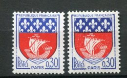 8348 FRANCE  N°1354B **   0.30  Blason De Paris : Bleu Foncé + Normal  ( Non Répertorié )   1962  TTB - Neufs
