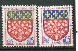 8350  FRANCE  N°1352 **   0.05  Blason D'Amiens : Bleu Dépouillé + Normal  ( Non Répertorié )   1962  TTB - Neufs