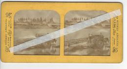 PHOTO STEREO BK PARIS Circa 1865 TRANSPORT DU BOIS - Flottaison - Stereoscopio