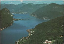 Kurhaus Serpiano - Blick Gegen Melide, Bissone, Lugano Und Monte Bre - Flugaufnahme O. Wyrsch - Bissone