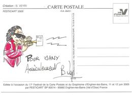 Illustrateur Bernard Veyri Caricature Et Dedicace Miles Davis Jazz Festival De La Carte Postale Enghien Les Bains 2005 - Veyri, Bernard