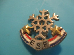 Insigne Sport à épingle/SKI/ Ecole Du Ski Français/ Flocon Deux  Etoiles/ DECAT /Vers 1970-80   SPO332 - Sports D'hiver