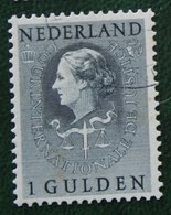 1 Gld Cour Internationale De Justice NVPH Dienst D40 D 40 (Mi 40) 1951-1958 Gestempeld  Used NEDERLAND / NIEDERLANDE - Dienstmarken