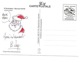 Illustrateur Bernard Veyri Caricature Et Dedicace Pere Noel Joyeux Noel - Veyri, Bernard