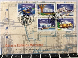 MACAU 1999 MODERN BUILDINGS ISSUE SET IN 2 FDC AND FD CANCELLATION - FDC