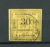 !!! PRIX FIXE : GUADELOUPE, TAXE N°10 OBLITEREE SIGNEE BRUN - Timbres-taxe