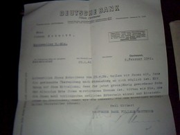 Lettre A Entete De La Deutsche Bank Datee De 1941 Ecrite En Allemand - 1900 – 1949