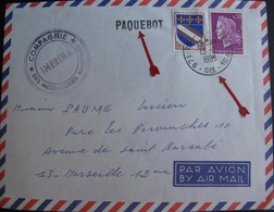 A140 - ✉️ - CàD : POINTE A PITRE (GUADELOUPE) 13 FEV.1969 - MARQUE LINEAIRE PAQUEBOT  > MARSEILLE - Correo Marítimo