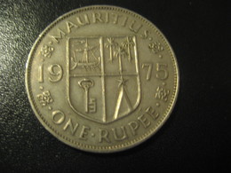 1 One Rupee MAURITIUS 1975 QEII Coin British Area Colony - Mauritius