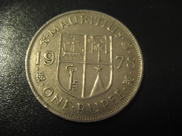 1 One Rupee MAURITIUS 1978 QEII Coin British Area Colony - Maurice