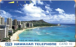 Hawaii - GTH-2b, Diamond Head And Waikiki Beach - Bronze Back, 10U, 10.000ex, Used - Hawaii