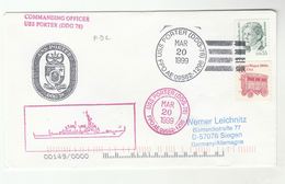 1999 USS PORTER Cover CIRCUS WAGON Stamps SHIP  Usa Navy - Circo