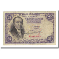 Billet, Espagne, 25 Pesetas, 1946-02-19, KM:130a, TTB - 25 Peseten