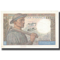 France, 10 Francs, 10 F 1941-1949 ''Mineur'', 1942-10-15, SPL, Fayette:8, KM:99d - 10 F 1941-1949 ''Mineur''