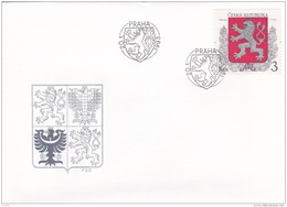 FDC 1993 1er FDC De La République Tcgèque Armoiries Du Pays - FDC