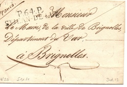 Marque Saint Jean De Luz Port Payé 1826 - 1801-1848: Voorlopers XIX