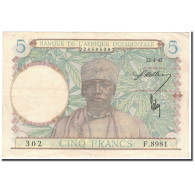 Billet, French West Africa, 5 Francs, 1942-04-22, KM:25, TTB+ - West-Afrikaanse Staten