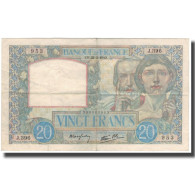 France, 20 Francs, 20 F 1939-1942 ''Science Et Travail'', 1940-02-22, TTB - 20 F 1939-1942 ''Science Et Travail''