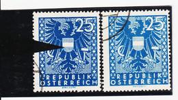 NEU1260 ÖSTERREICH 1945 Michl 708 PLATTENFEHLER Waagrechter FARBSTRICH  Mit VERGLEICHSTÜCK Gestempelt SIEHE ABBILDUNG - Variétés & Curiosités