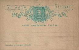 PORTUGAL , GUINEA PORTUGUESA , ENTERO POSTAL DOBLE SIN CIRCULAR , REY CARLOS I , 10 + 10 REIS - Guinea Portoghese