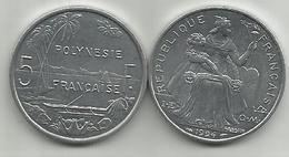 Frencs Polynesia 5 Francs 1994. High Grade - Polinesia Francesa
