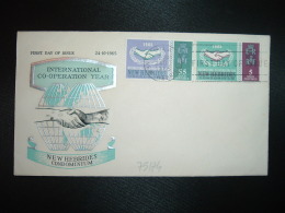 LETTRE TP INTERNATIONAL CO-OPERATION YEAR 55 GC + 5 GC OBL.MEC.24 OC 1965 VILA FIRST DAY OF ISSUE - Cartas & Documentos