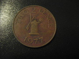 New 2 Pence GUERNSEY 1977 Wind Mill Channel Islands GB Coin - Guernsey