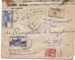 Tunisie Tunis Roustan  29/11/1946  Lettre Pour Le Kef Chargée Recommandée Cover Carta Beleg - Briefe U. Dokumente