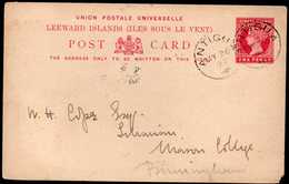 British Leeward To England Postal Stationery 1897 - Leeward  Islands