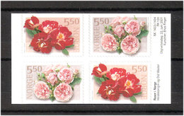 Norway 2001 Roses, Mi 1392-1393 Bloc Of Four From   Booklet , MNH(**) - Unused Stamps