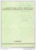 Landestheater Dessau - Spielzeit 1956/57Nummer 33 - Programmheft Carmen Von Georges Bizet - Oscar Schimoneck - Theatre & Dance