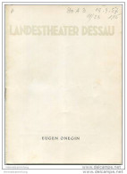 Landestheater Dessau - Spielzeit 1957/58 Nummer 4 - Eugen Onegin Von Peter Tschaikowski - Magdalena Güntzel - Theater & Dans