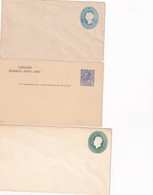 CANADA LOT DE 3 ENTIERS POSTAUX - 1903-1954 Reyes