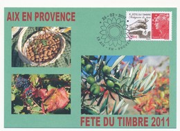 Carte Locale - Fête Du Timbre AIX En PROVENCE 2011 - Protégeons La Terre (Beaujard) - 26.2.2011 - Storia Postale