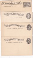 CANADA LOT DE 4 ENTIERS POSTAUX - 1860-1899 Regno Di Victoria
