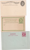 CANADA LOT DE 3 ENTIERS POSTAUX - 1860-1899 Reign Of Victoria