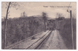 Torino - Collina E Funiculare Di Superga (Locomotore Agudio 2, Crémaillière) Pas Circulé, Carte Recollée - Transports