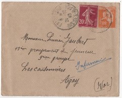 Enveloppe +lettre Envoyée D'Entrevaux 04 à Agay Au 15 ème Groupement De Jeunesse (chantier) 9 ème Groupe Les Cantonniers - WW II
