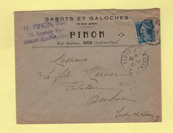 Convoyeur - Blois à Orleans - 1921 - Sabots Et Galoches - Railway Post