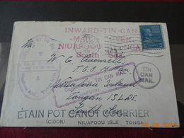 Lettre Delivree En Canoe A Destination De Niuafoou Isle Tonga 1939 ( Tin Can Mail) - Tonga (...-1970)