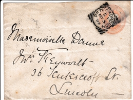 Lettre Peterborough Royaume Uni Angleterre 1893 Entier Postal One Penny England - Postwaardestukken