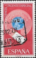 SPAIN 1971 Urgent - Blue, Black & Red - 15p. Letter Encircling Globe FU - Expres