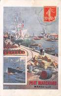 Publicité   Affiche De Messageries Maritimes ? Port De Marseille  Illustrée  Hugo D'Alési  (voir Scan) - Advertising