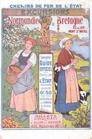 Publicité   Affiche Chemin De Fer De L'Etat   Normandie Bretagne    Illustrée Par  ???  (voir Scan - Publicité