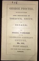 Royal Family Ottoman Sultan The Pope - George Procter Tobacco Snuff Cigars 1844 - Libros