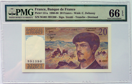 France 20 Francs 1980 P151a Graded 66EPQ (GEM Uncirculated) By PMG - 20 F 1980-1997 ''Debussy''