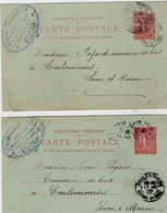 TB 2337 - Entier Postal X 2 - Adolphe JEAMBON Emballeur - MP PARIS 1907 Pour COULOMMIERS - Cartes Postales Types Et TSC (avant 1995)