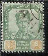 MALAYA JOHORE MALESIA 1896 1899 SULTAN IBRAHIM CENTS 6c USATO USED OBLITERE' - Johore