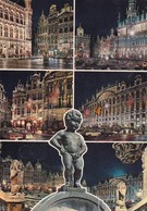 Postcard Brussels Bruxells By Night Multiview My Ref  B22911 - Bruselas La Noche